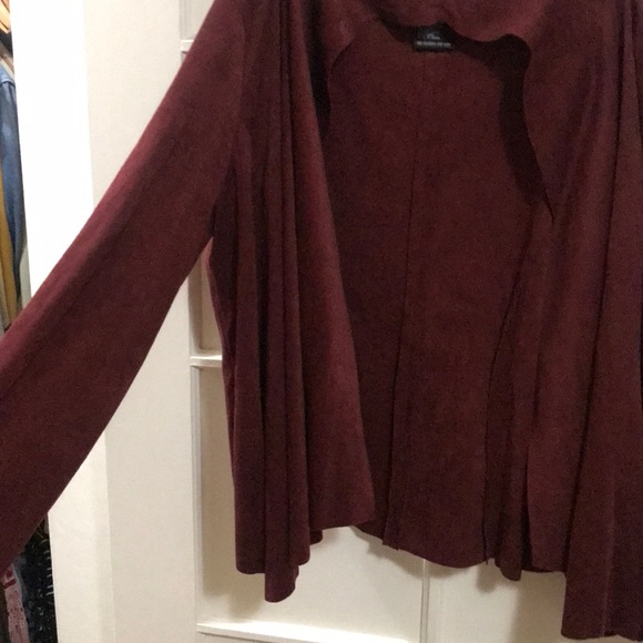 Suede-like jacket in Burgundy/Wine - Picture 4 of 4